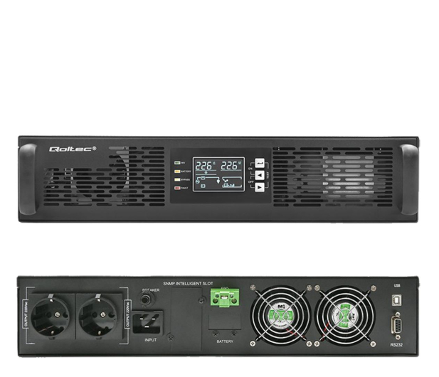 QOLTEC UPS do RACK | 1kVA | 1000W | Power Factor 1.0 |LCD | On-line 52285 - 1238953 - zdjęcie 3